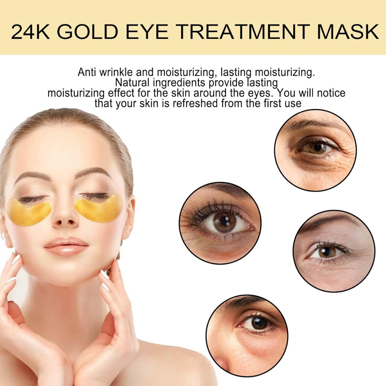 Despierta tu Mirada: EELHOE Parches de Oro 24K para Ojos - 60 Pcs