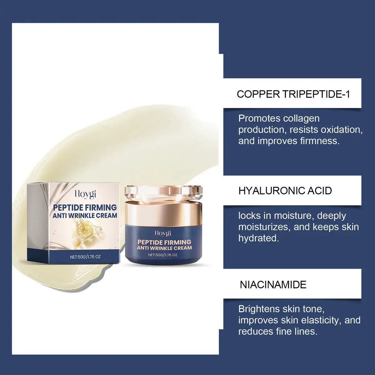 Crema Reafirmante Antiarrugas con Péptidos – 50g