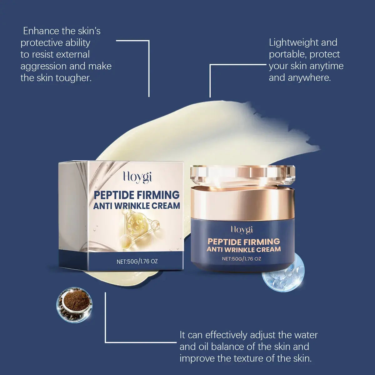 Crema Reafirmante Antiarrugas con Péptidos – 50g