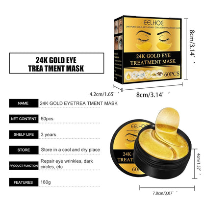Despierta tu Mirada: EELHOE Parches de Oro 24K para Ojos - 60 Pcs